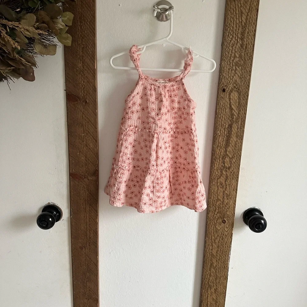 Rabbit Bear Organic Cotton Boho Floral Dress 24m Baby Toddler Girl EUC